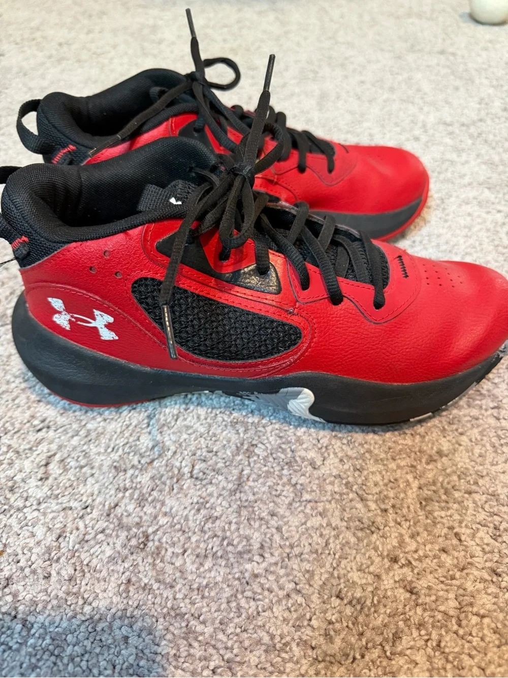 Under Armour Red and Black Boy's Athletic Sneakers
